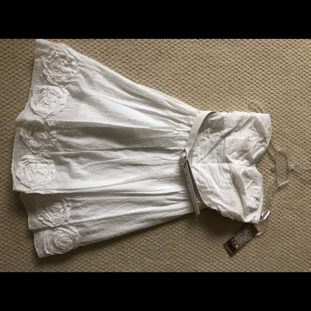 White strapless summer dress